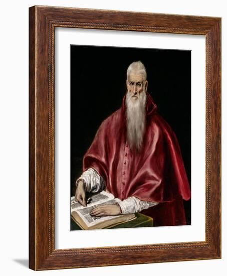 Saint Jerome as Scholar, c.1610-El Greco-Framed Giclee Print