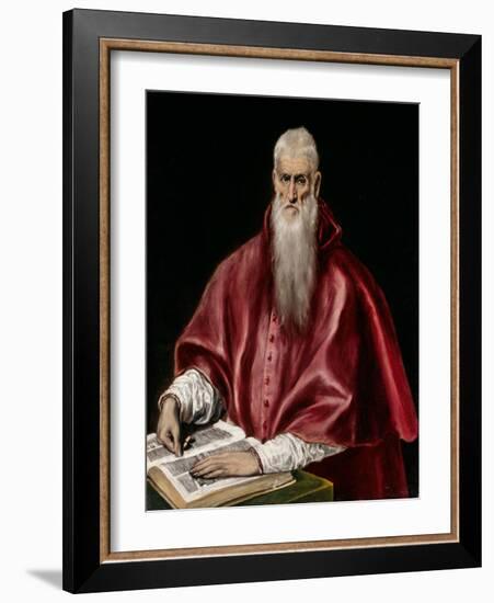 Saint Jerome as Scholar, c.1610-El Greco-Framed Giclee Print