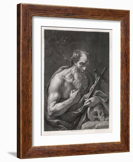 Saint Jerome Contemplates the Image of Jesus on the Cross-Henry Fuseli-Framed Art Print