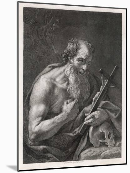 Saint Jerome Contemplates the Image of Jesus on the Cross-Henry Fuseli-Mounted Art Print