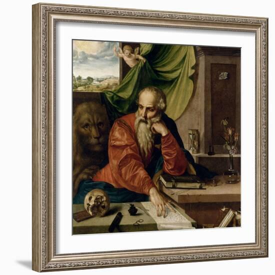 Saint Jérôme en méditation-Georg Pencz-Framed Giclee Print