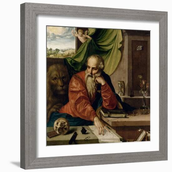 Saint Jérôme en méditation-Georg Pencz-Framed Giclee Print