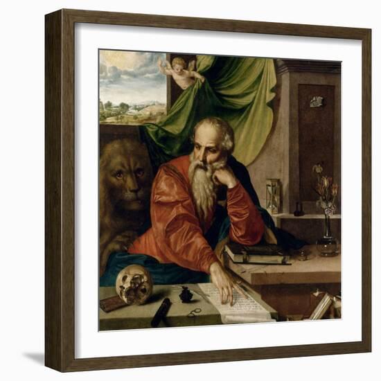 Saint Jérôme en méditation-Georg Pencz-Framed Giclee Print