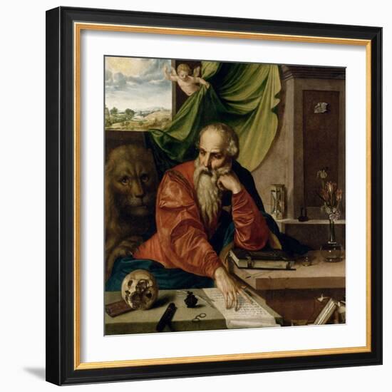 Saint Jérôme en méditation-Georg Pencz-Framed Giclee Print