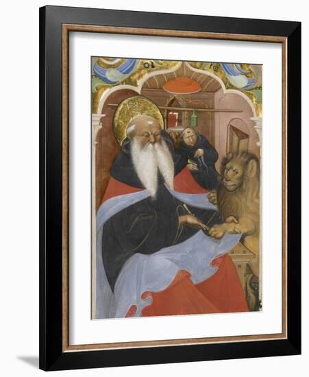 Saint Jerome Extracting a Thorn from a Lion's Paw Ms 106, 1425-50-The Master of the Murano Gradual-Framed Giclee Print