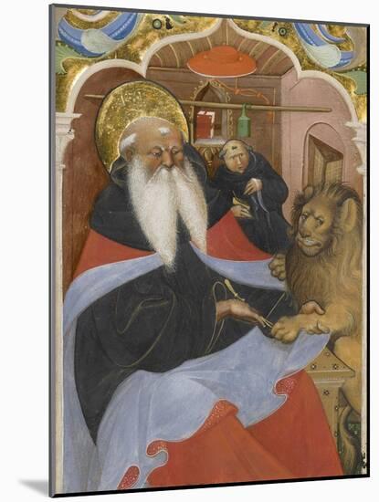 Saint Jerome Extracting a Thorn from a Lion's Paw Ms 106, 1425-50-The Master of the Murano Gradual-Mounted Giclee Print