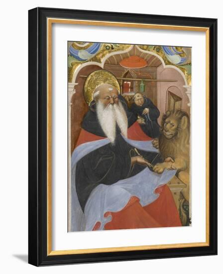 Saint Jerome Extracting a Thorn from a Lion's Paw Ms 106, 1425-50-The Master of the Murano Gradual-Framed Giclee Print