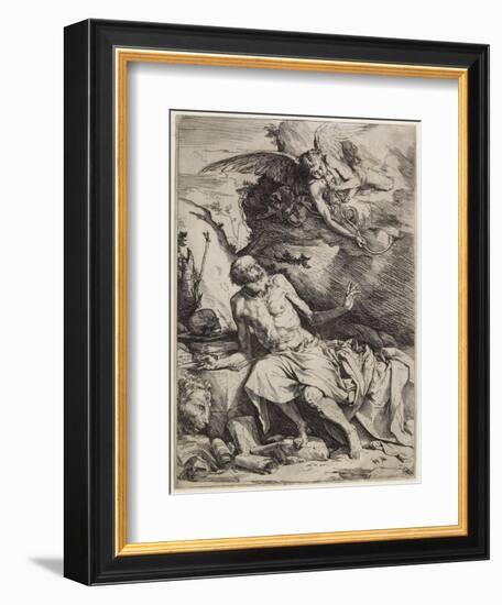 Saint Jerome Hearing the Trumpet of the Last Judgment, C. 1621-Jusepe de Ribera-Framed Giclee Print