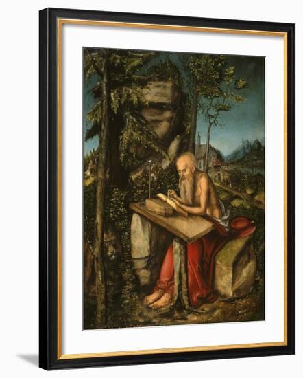 Saint Jerome in a Rocky Landscape-Lucas Cranach the Elder-Framed Giclee Print