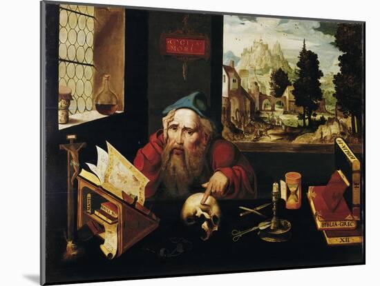 Saint Jerome in His Cell, 1520S-Joos Van Cleve-Mounted Giclee Print
