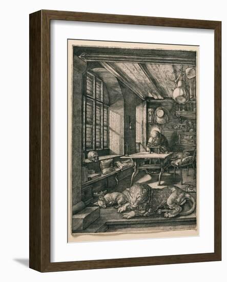 Saint Jerome in His Cell-Albrecht Dürer-Framed Premium Giclee Print