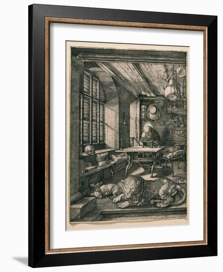 Saint Jerome in His Cell-Albrecht Dürer-Framed Premium Giclee Print