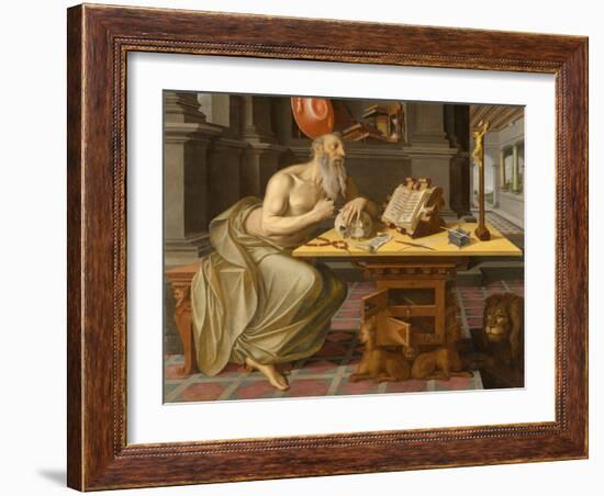 Saint Jerome in His Study, circa 1560-1570 (Oil on Panel)-Unknown Artist-Framed Giclee Print