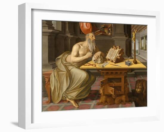 Saint Jerome in His Study, circa 1560-1570 (Oil on Panel)-Unknown Artist-Framed Giclee Print