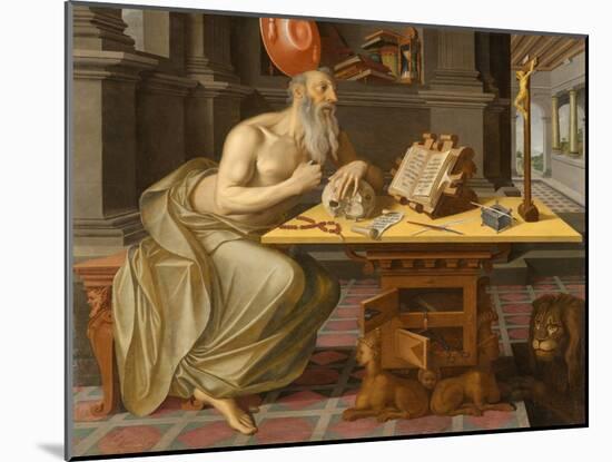 Saint Jerome in His Study, circa 1560-1570 (Oil on Panel)-Unknown Artist-Mounted Giclee Print