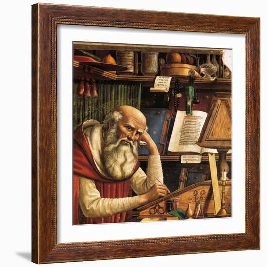 Saint Jerome in His Study (Detail), 1480-Domenico Ghirlandaio-Framed Giclee Print