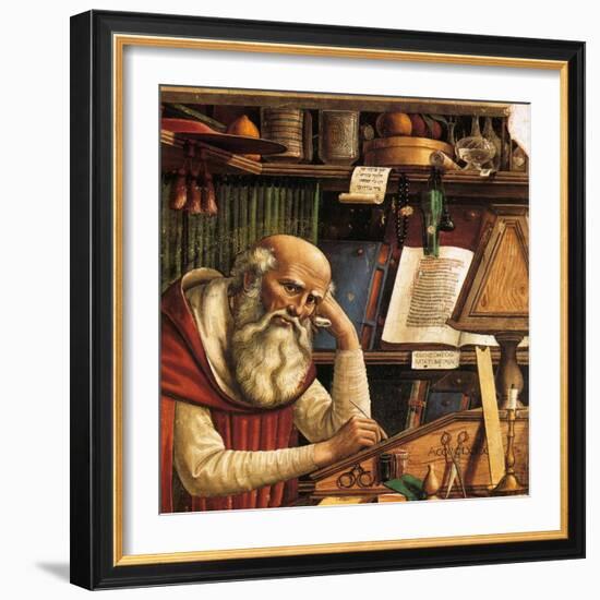 Saint Jerome in His Study (Detail), 1480-Domenico Ghirlandaio-Framed Giclee Print