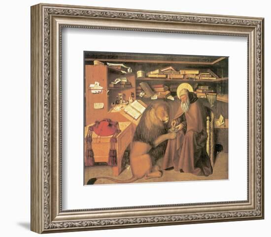 Saint Jerome In His Study-Niccolo Antonio Colantonio-Framed Premium Giclee Print