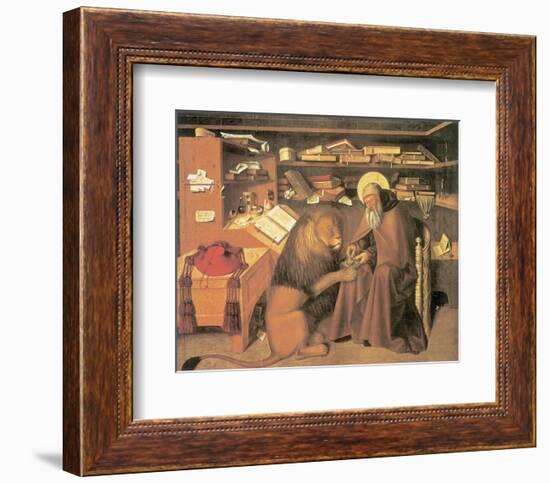 Saint Jerome In His Study-Niccolo Antonio Colantonio-Framed Premium Giclee Print