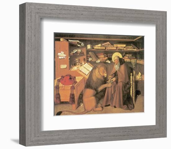 Saint Jerome In His Study-Niccolo Antonio Colantonio-Framed Premium Giclee Print