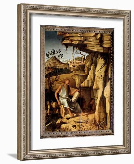 Saint Jerome in the Desert Painting by Giovanni Bellini Dit Il Giambellino (Ca. 1430-1516) 1479 Dim-Giovanni Bellini-Framed Giclee Print