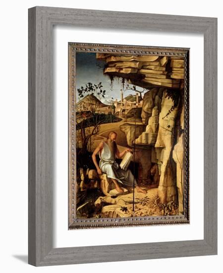 Saint Jerome in the Desert Painting by Giovanni Bellini Dit Il Giambellino (Ca. 1430-1516) 1479 Dim-Giovanni Bellini-Framed Giclee Print