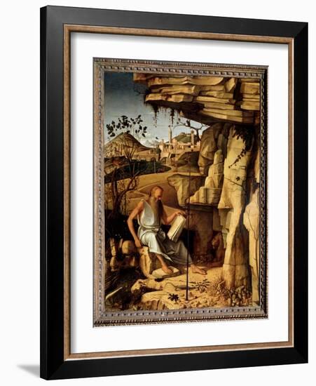 Saint Jerome in the Desert Painting by Giovanni Bellini Dit Il Giambellino (Ca. 1430-1516) 1479 Dim-Giovanni Bellini-Framed Giclee Print