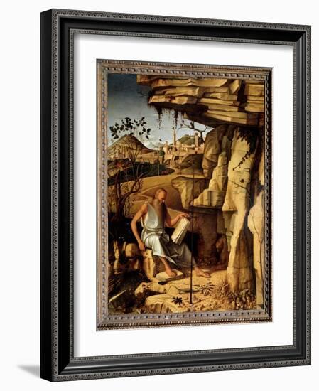 Saint Jerome in the Desert Painting by Giovanni Bellini Dit Il Giambellino (Ca. 1430-1516) 1479 Dim-Giovanni Bellini-Framed Giclee Print