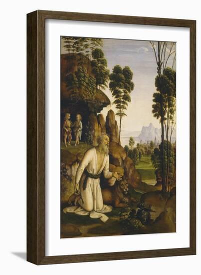 Saint Jerome in the Wilderness, C.1490-1500-Pietro Perugino-Framed Giclee Print