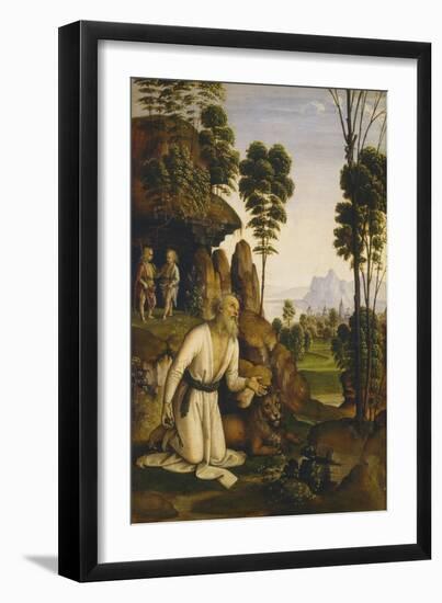 Saint Jerome in the Wilderness, C.1490-1500-Pietro Perugino-Framed Giclee Print