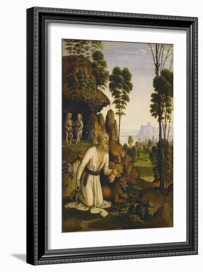 Saint Jerome in the Wilderness, C.1490-1500-Pietro Perugino-Framed Giclee Print