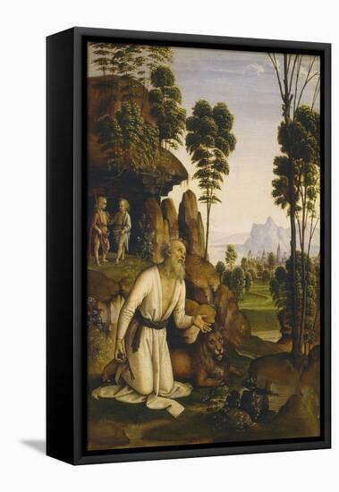 Saint Jerome in the Wilderness, C.1490-1500-Pietro Perugino-Framed Premier Image Canvas