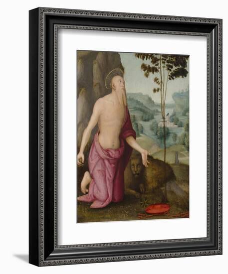 Saint Jerome in the Wilderness, C.1510-15-Pietro Perugino-Framed Giclee Print