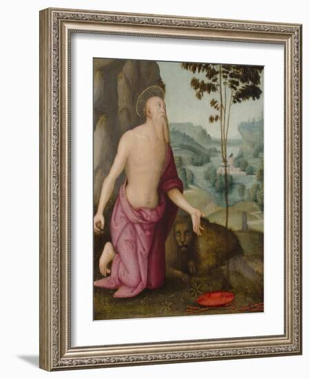 Saint Jerome in the Wilderness, C.1510-15-Pietro Perugino-Framed Giclee Print