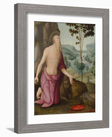 Saint Jerome in the Wilderness, C.1510-15-Pietro Perugino-Framed Giclee Print