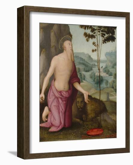 Saint Jerome in the Wilderness, C.1510-15-Pietro Perugino-Framed Giclee Print