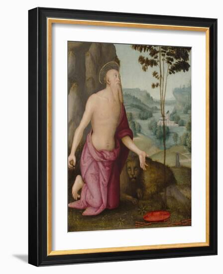 Saint Jerome in the Wilderness, C.1510-15-Pietro Perugino-Framed Giclee Print