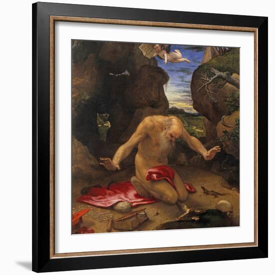 Saint Jerome - Lotto, Lorenzo (1480-1556) - 1546 - Oil on Canvas - 99X90 - Museo Del Prado, Madrid-Lorenzo Lotto-Framed Giclee Print