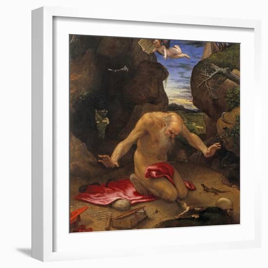 Saint Jerome - Lotto, Lorenzo (1480-1556) - 1546 - Oil on Canvas - 99X90 - Museo Del Prado, Madrid-Lorenzo Lotto-Framed Giclee Print