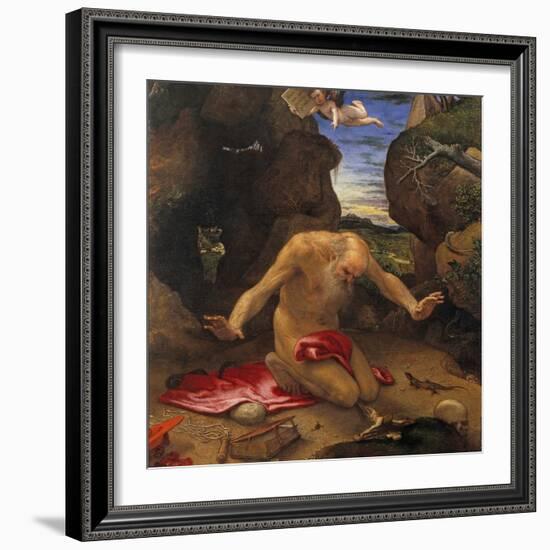 Saint Jerome - Lotto, Lorenzo (1480-1556) - 1546 - Oil on Canvas - 99X90 - Museo Del Prado, Madrid-Lorenzo Lotto-Framed Giclee Print