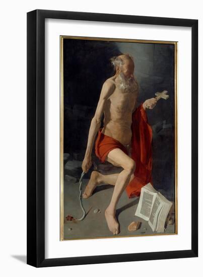 Saint Jerome. Painting by Georges De La Tour (1593-1652), 1639. Oil on Canvas. Dim: 1,57 X 1,00M. G-Georges De La Tour-Framed Giclee Print