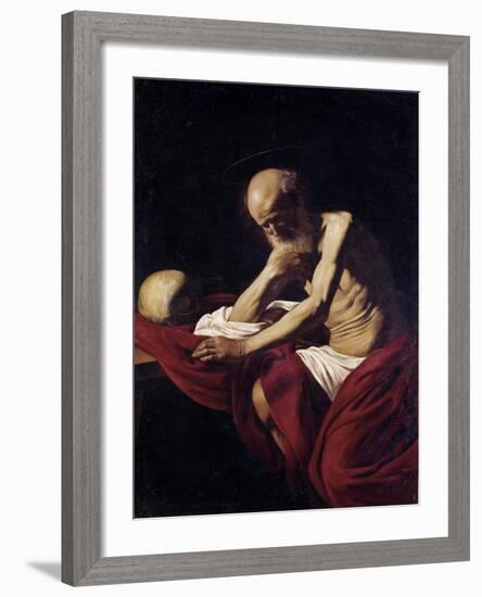 Saint Jerome Penitent-Caravaggio-Framed Art Print