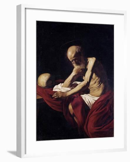 Saint Jerome Penitent-Caravaggio-Framed Art Print