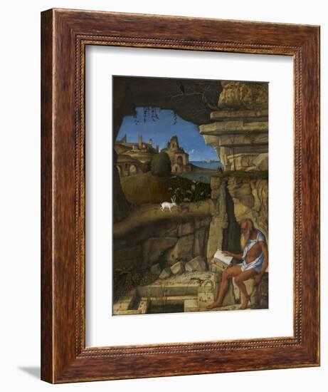 Saint Jerome Reading, 1505-Giovanni Bellini-Framed Giclee Print