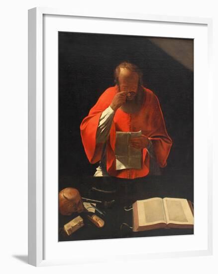 Saint Jerome Reading (Cop), Ca 1636-Georges de La Tour-Framed Giclee Print