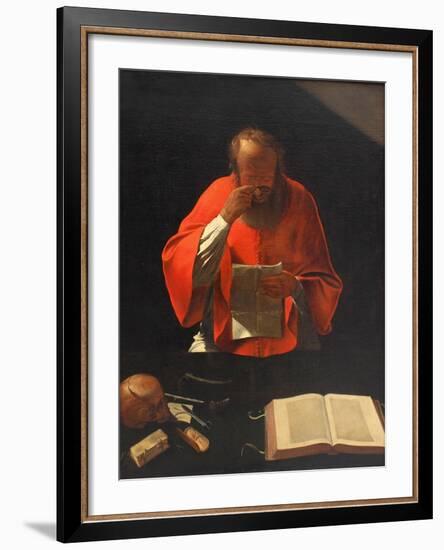 Saint Jerome Reading (Cop), Ca 1636-Georges de La Tour-Framed Giclee Print