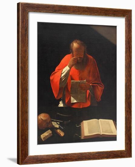 Saint Jerome Reading (Cop), Ca 1636-Georges de La Tour-Framed Giclee Print