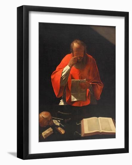 Saint Jerome Reading (Cop), Ca 1636-Georges de La Tour-Framed Giclee Print