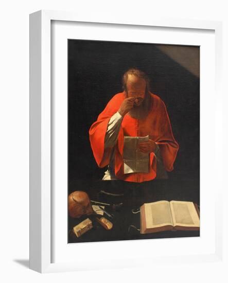 Saint Jerome Reading (Cop), Ca 1636-Georges de La Tour-Framed Giclee Print