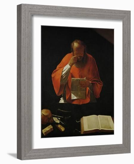 Saint Jerome Reading, Copy of a Lost Original-Georges de La Tour-Framed Giclee Print